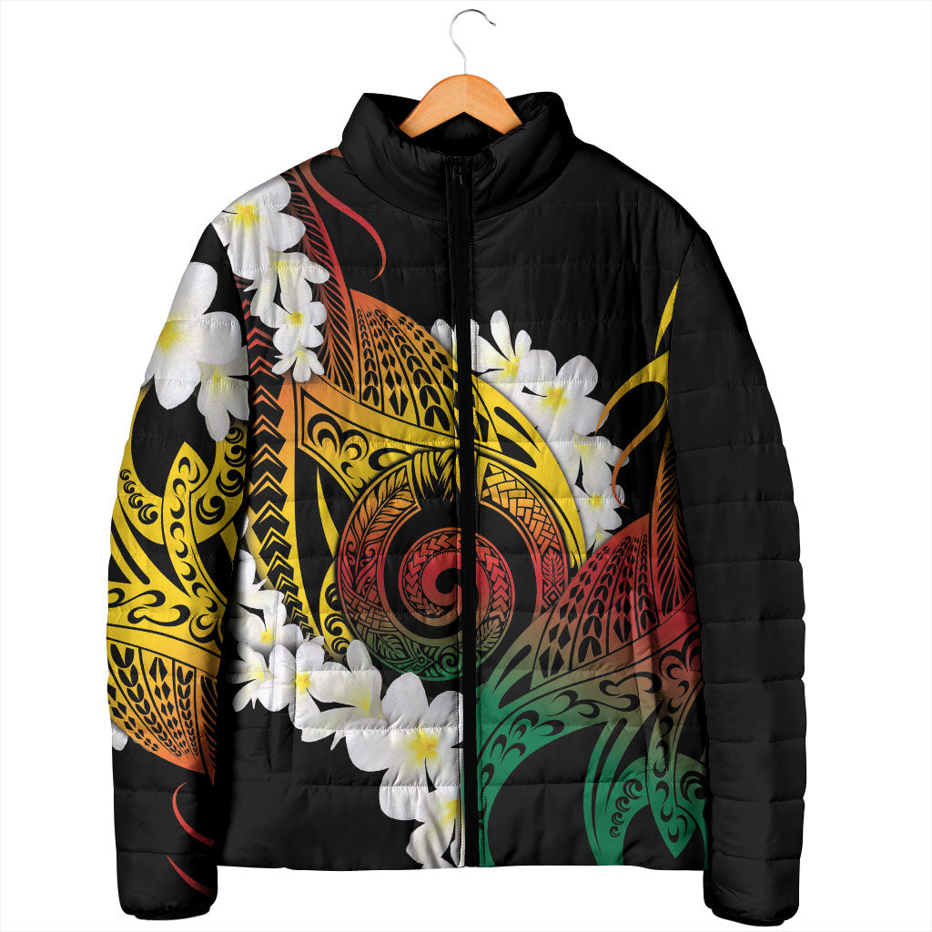 Piko Hawaiian Padded Jacket Gradient Spiral Plumeria Tribal Patterns DT05 - Polynesian Pride