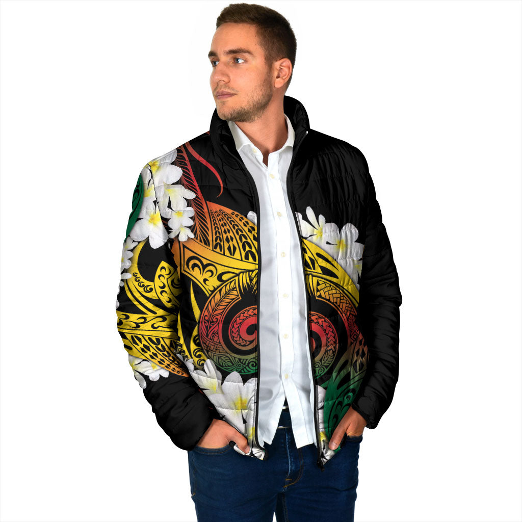 Piko Hawaiian Padded Jacket Gradient Spiral Plumeria Tribal Patterns DT05 - Polynesian Pride