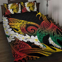 Piko Hawaiian Quilt Bed Set Gradient Spiral Plumeria Tribal Patterns DT05 Multicolor - Polynesian Pride