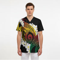 Piko Hawaiian Scrub Top Gradient Spiral Plumeria Tribal Patterns DT05 - Polynesian Pride