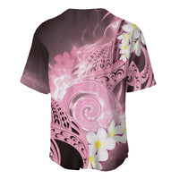 Piko Hawaiian Baseball Jersey Pink Galaxy Spiral Plumeria Tribal Patterns DT05 - Polynesian Pride