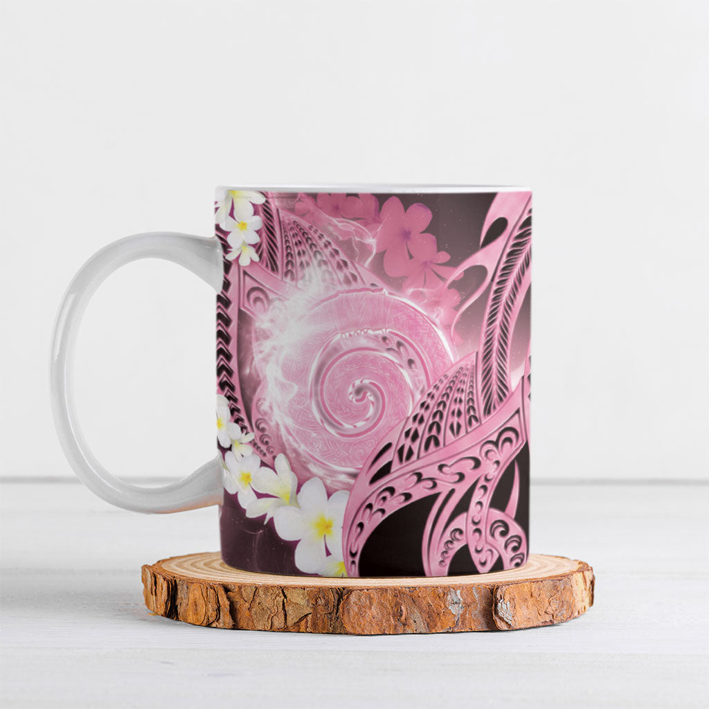 Piko Hawaiian Ceramic Mug Pink Galaxy Spiral Plumeria Tribal Patterns DT05 Pink - Polynesian Pride