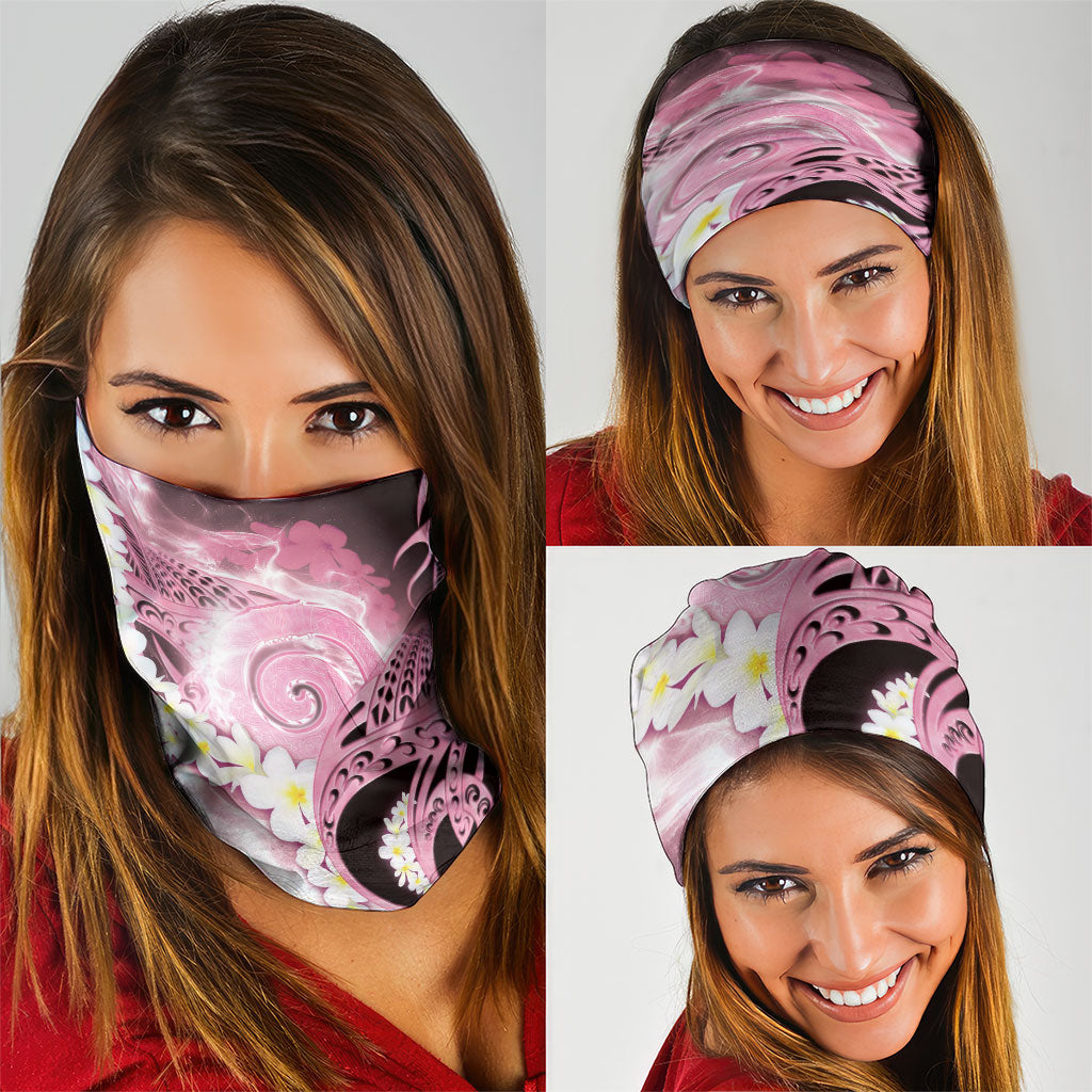 Piko Hawaiian Neck Gaiter Pink Galaxy Spiral Plumeria Tribal Patterns DT05 - Polynesian Pride