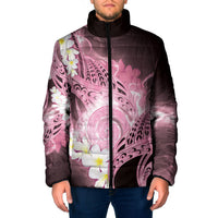 Piko Hawaiian Padded Jacket Pink Galaxy Spiral Plumeria Tribal Patterns DT05 Men Pink - Polynesian Pride