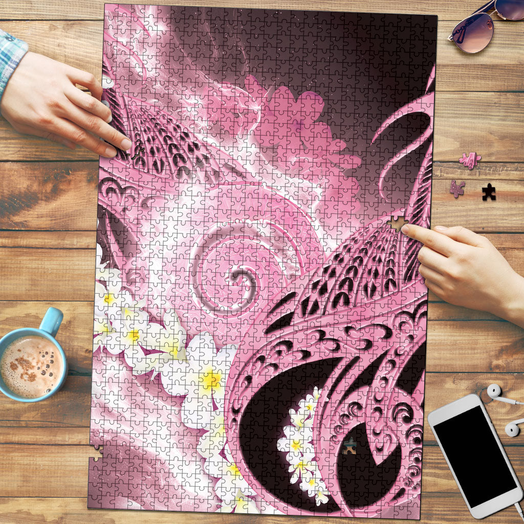Piko Hawaiian Puzzle Pink Galaxy Spiral Plumeria Tribal Patterns DT05 Pink - Polynesian Pride
