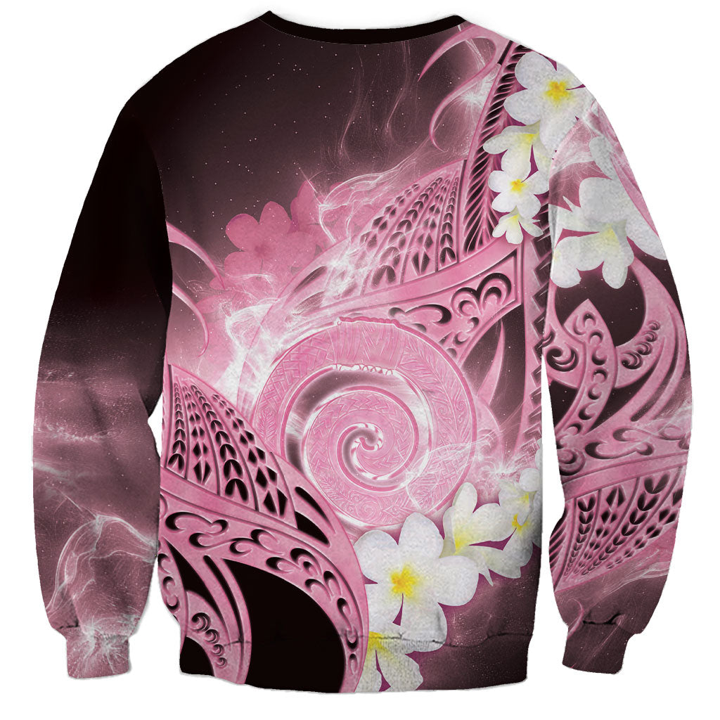 Piko Hawaiian Sweatshirt Pink Galaxy Spiral Plumeria Tribal Patterns DT05 - Polynesian Pride