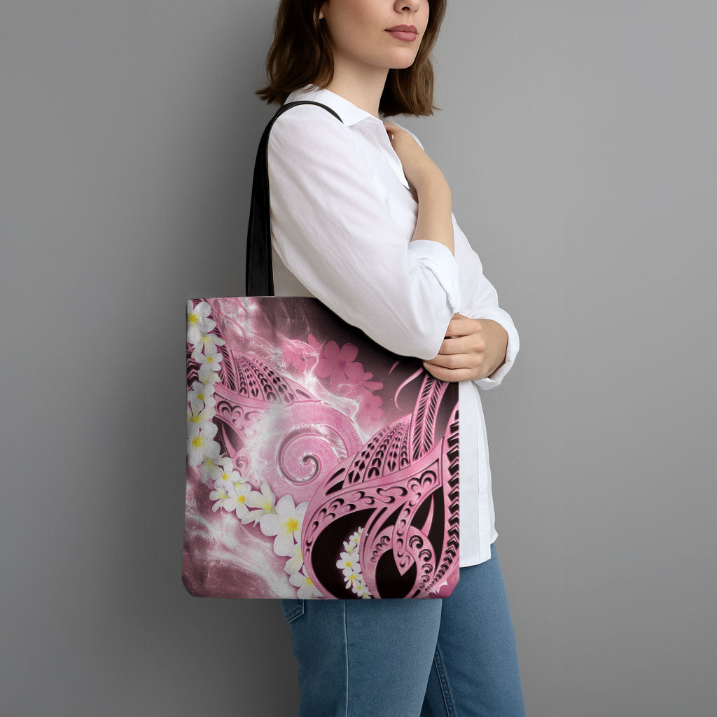 Piko Hawaiian Tote Bag Pink Galaxy Spiral Plumeria Tribal Patterns DT05 - Polynesian Pride
