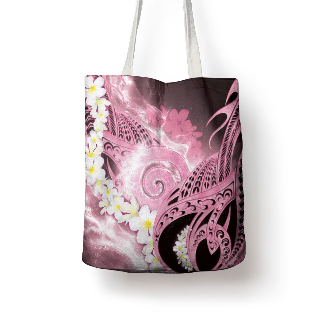 Piko Hawaiian Tote Bag Pink Galaxy Spiral Plumeria Tribal Patterns DT05 - Polynesian Pride
