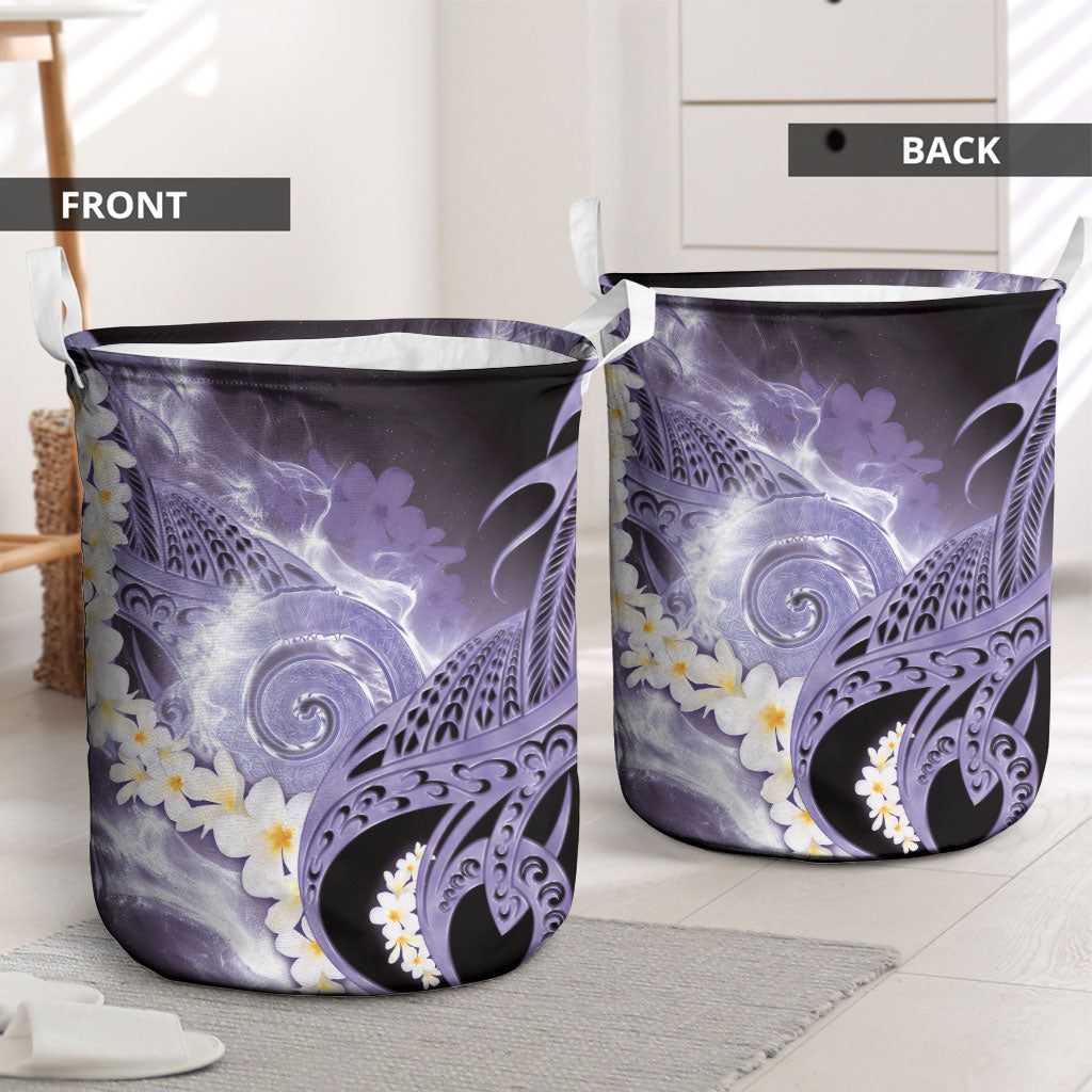 Piko Hawaiian Laundry Basket Purple Galaxy Spiral Plumeria Tribal Patterns DT05 - Polynesian Pride