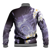 Piko Hawaiian Baseball Jacket Purple Galaxy Spiral Plumeria Tribal Patterns DT05 - Polynesian Pride