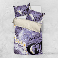 Piko Hawaiian Bedding Set Purple Galaxy Spiral Plumeria Tribal Patterns DT05 US Twin 172cm x 218cm Purple - Polynesian Pride