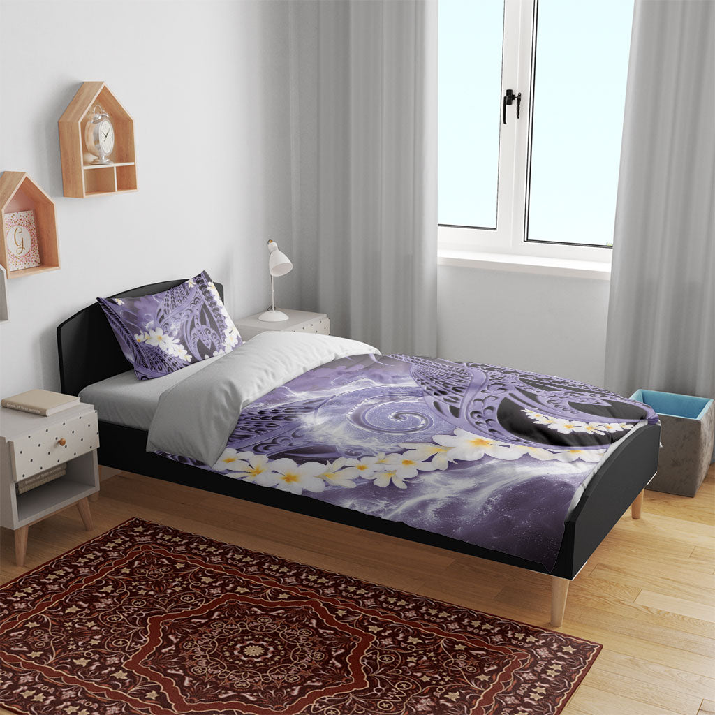 Piko Hawaiian Bedding Set Purple Galaxy Spiral Plumeria Tribal Patterns DT05 - Polynesian Pride