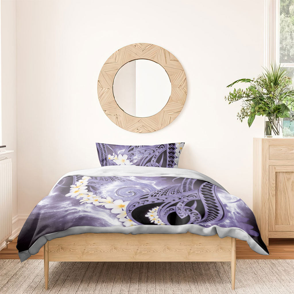 Piko Hawaiian Bedding Set Purple Galaxy Spiral Plumeria Tribal Patterns DT05 - Polynesian Pride