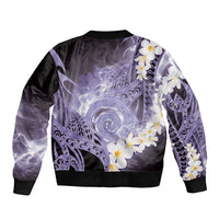 Piko Hawaiian Bomber Jacket Purple Galaxy Spiral Plumeria Tribal Patterns DT05 - Polynesian Pride
