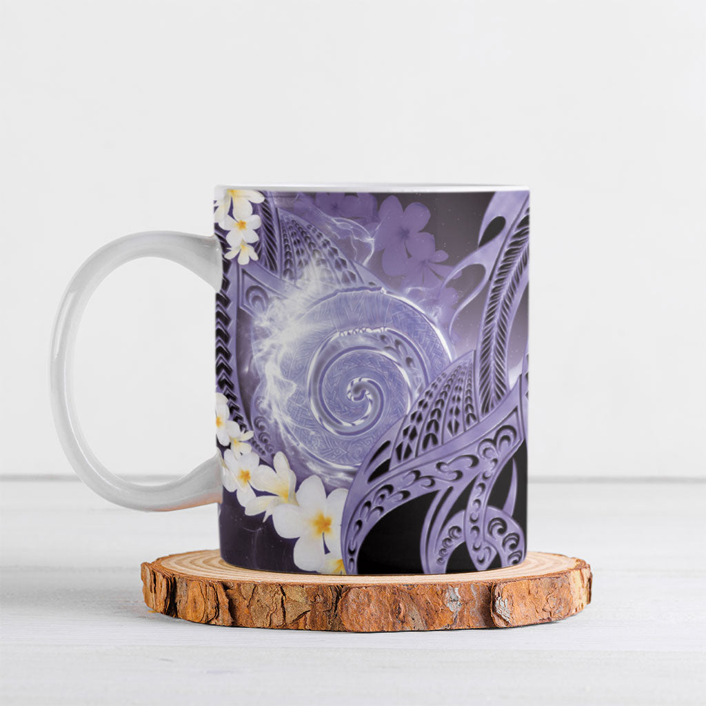 Piko Hawaiian Ceramic Mug Purple Galaxy Spiral Plumeria Tribal Patterns DT05 Purple - Polynesian Pride
