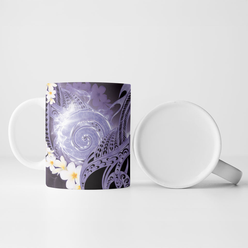 Piko Hawaiian Ceramic Mug Purple Galaxy Spiral Plumeria Tribal Patterns DT05 - Polynesian Pride