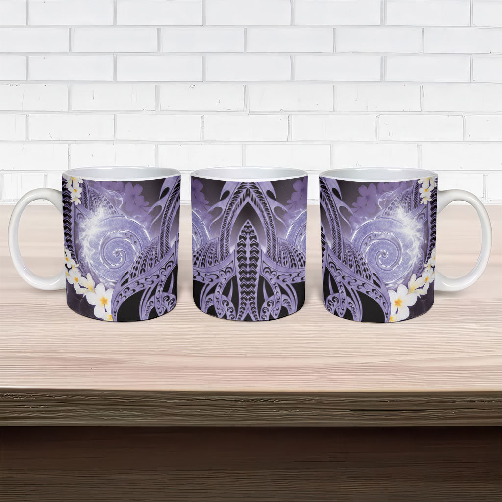 Piko Hawaiian Ceramic Mug Purple Galaxy Spiral Plumeria Tribal Patterns DT05 - Polynesian Pride
