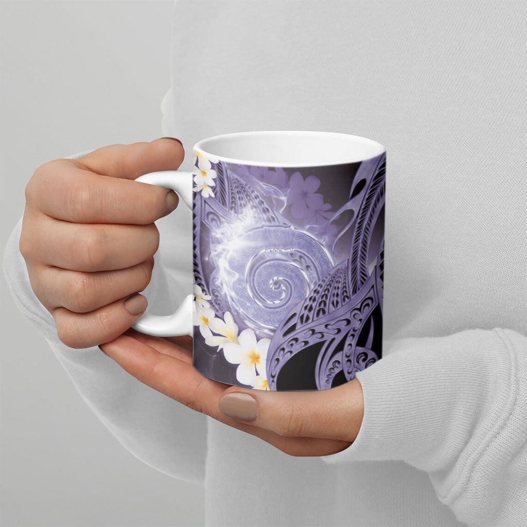 Piko Hawaiian Ceramic Mug Purple Galaxy Spiral Plumeria Tribal Patterns DT05 - Polynesian Pride