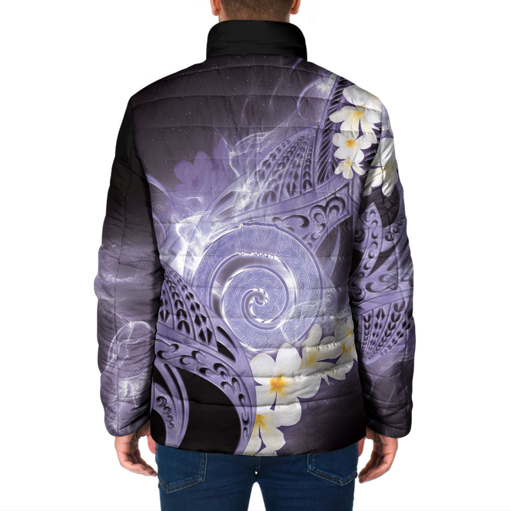 Piko Hawaiian Padded Jacket Purple Galaxy Spiral Plumeria Tribal Patterns DT05 - Polynesian Pride