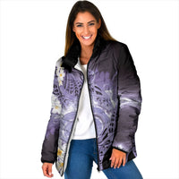 Piko Hawaiian Padded Jacket Purple Galaxy Spiral Plumeria Tribal Patterns DT05 Women Purple - Polynesian Pride