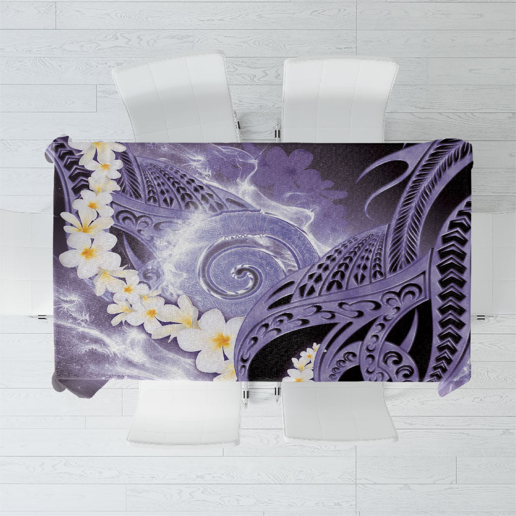 Piko Hawaiian Tablecloth Purple Galaxy Spiral Plumeria Tribal Patterns DT05 Purple - Polynesian Pride