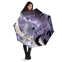 Piko Hawaiian Umbrella Purple Galaxy Spiral Plumeria Tribal Patterns DT05 - Polynesian Pride