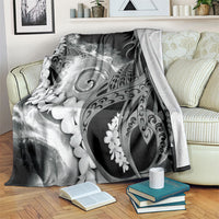 Piko Hawaiian Blanket Monochrome Galaxy Spiral Plumeria Tribal Patterns DT05 Black - Polynesian Pride