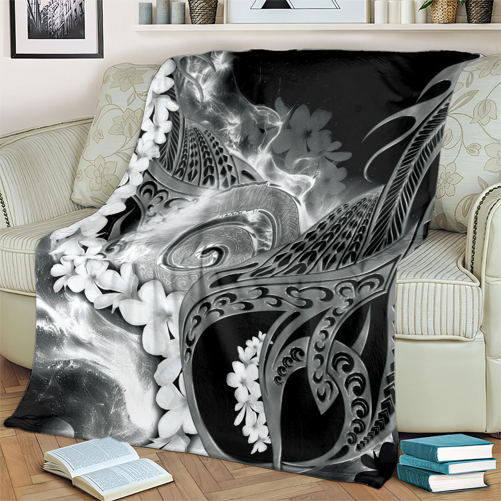 Piko Hawaiian Blanket Monochrome Galaxy Spiral Plumeria Tribal Patterns DT05 - Polynesian Pride