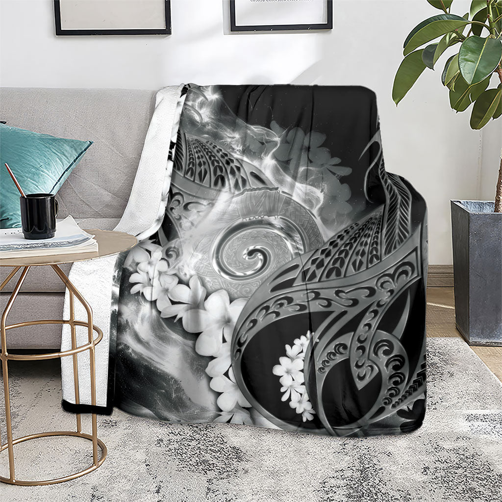 Piko Hawaiian Blanket Monochrome Galaxy Spiral Plumeria Tribal Patterns DT05 - Polynesian Pride