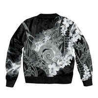 Piko Hawaiian Bomber Jacket Monochrome Galaxy Spiral Plumeria Tribal Patterns DT05 - Polynesian Pride