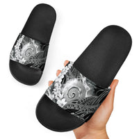 Piko Hawaiian Slide Sandals Monochrome Galaxy Spiral Plumeria Tribal Patterns DT05 - Polynesian Pride