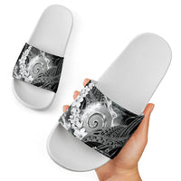 Piko Hawaiian Slide Sandals Monochrome Galaxy Spiral Plumeria Tribal Patterns DT05 - Polynesian Pride