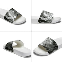 Piko Hawaiian Slide Sandals Monochrome Galaxy Spiral Plumeria Tribal Patterns DT05 - Polynesian Pride