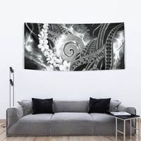 Piko Hawaiian Tapestry Monochrome Galaxy Spiral Plumeria Tribal Patterns DT05 - Polynesian Pride