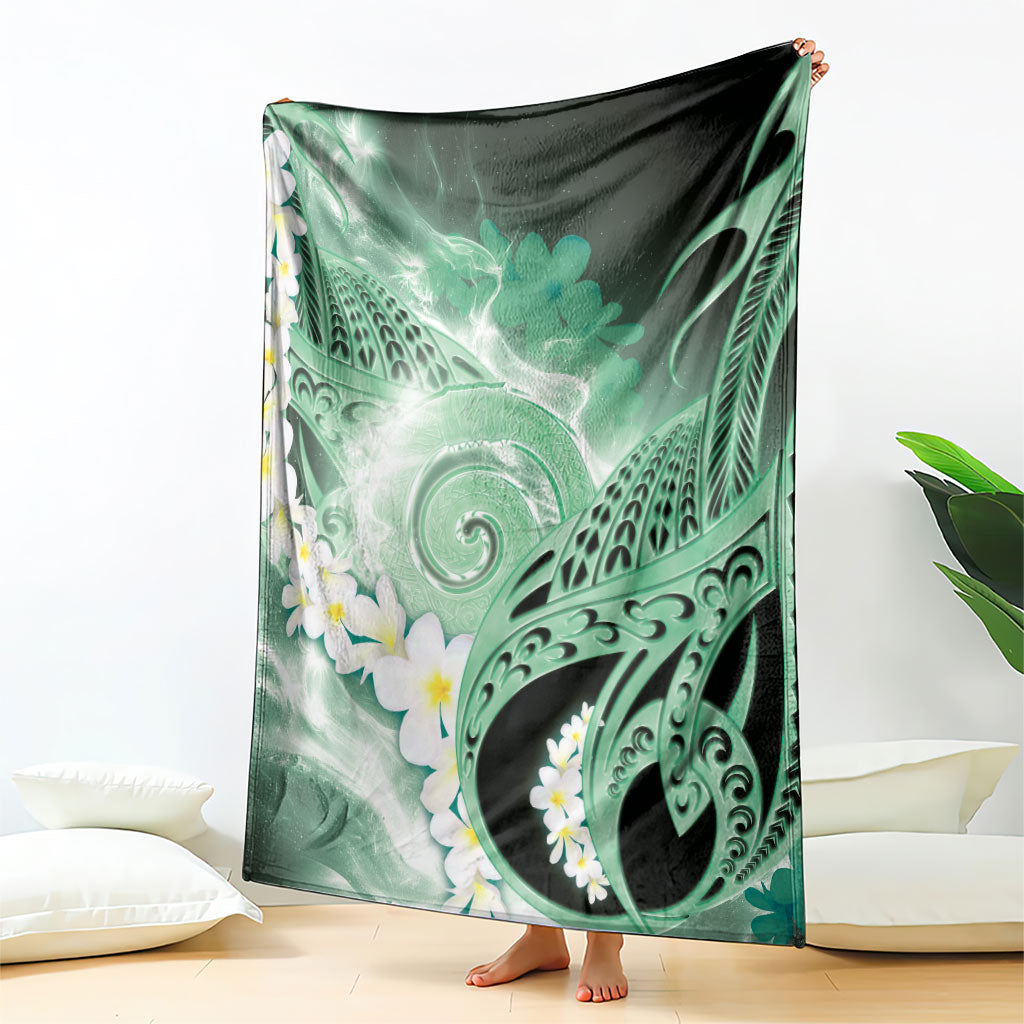 Piko Hawaiian Blanket Green Galaxy Spiral Plumeria Tribal Patterns DT05 - Polynesian Pride