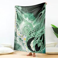 Piko Hawaiian Blanket Green Galaxy Spiral Plumeria Tribal Patterns DT05 - Polynesian Pride