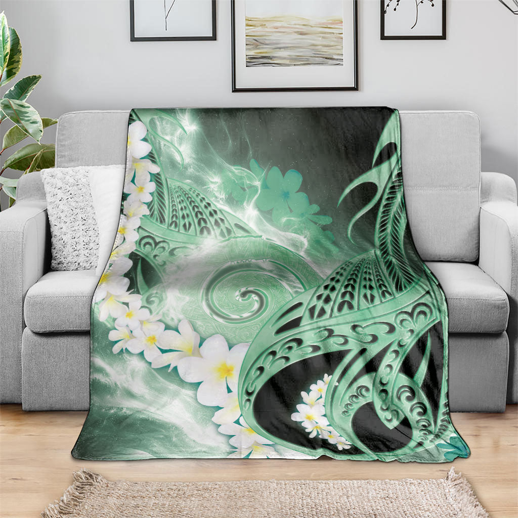 Piko Hawaiian Blanket Green Galaxy Spiral Plumeria Tribal Patterns DT05 - Polynesian Pride