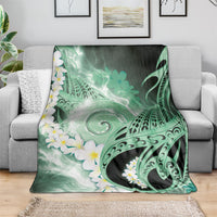 Piko Hawaiian Blanket Green Galaxy Spiral Plumeria Tribal Patterns DT05 - Polynesian Pride
