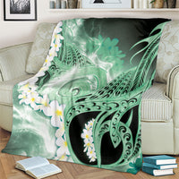 Piko Hawaiian Blanket Green Galaxy Spiral Plumeria Tribal Patterns DT05 - Polynesian Pride