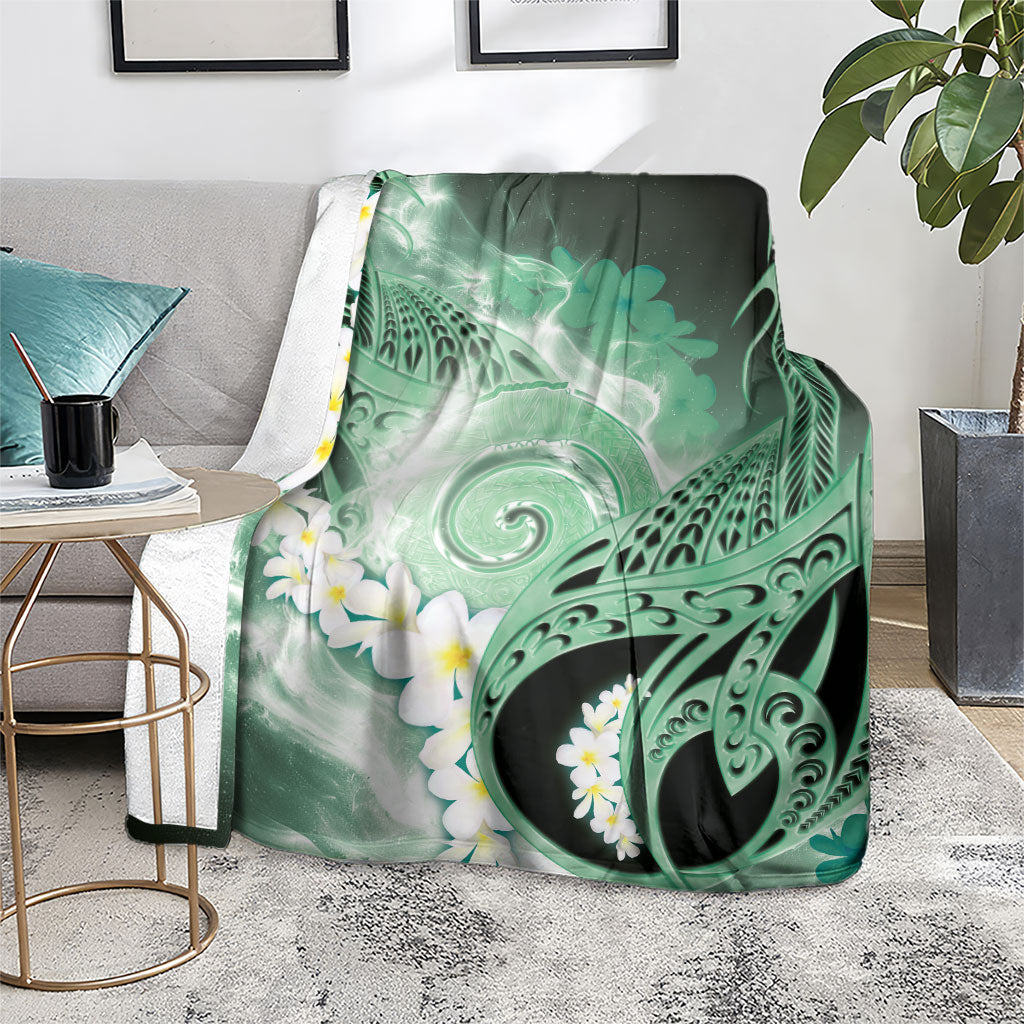 Piko Hawaiian Blanket Green Galaxy Spiral Plumeria Tribal Patterns DT05 - Polynesian Pride