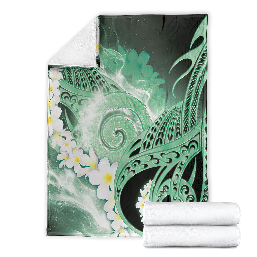 Piko Hawaiian Blanket Green Galaxy Spiral Plumeria Tribal Patterns DT05 - Polynesian Pride
