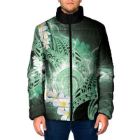 Piko Hawaiian Padded Jacket Green Galaxy Spiral Plumeria Tribal Patterns DT05 Men Green - Polynesian Pride