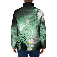 Piko Hawaiian Padded Jacket Green Galaxy Spiral Plumeria Tribal Patterns DT05 - Polynesian Pride