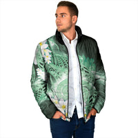 Piko Hawaiian Padded Jacket Green Galaxy Spiral Plumeria Tribal Patterns DT05 - Polynesian Pride