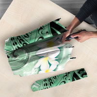Piko Hawaiian Umbrella Green Galaxy Spiral Plumeria Tribal Patterns DT05 - Polynesian Pride