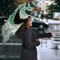 Piko Hawaiian Umbrella Green Galaxy Spiral Plumeria Tribal Patterns DT05 - Polynesian Pride