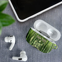 Personalised Fiji Language Week Sugarcane Masi AirPods Case Green Tapa Tribal Pattern DT05 - Polynesian Pride