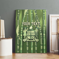 Personalised Fiji Language Week Sugarcane Masi Canvas Wall Art Green Tapa Tribal Pattern DT05 - Polynesian Pride