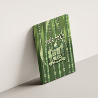 Personalised Fiji Language Week Sugarcane Masi Canvas Wall Art Green Tapa Tribal Pattern DT05 - Polynesian Pride