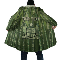 Personalised Fiji Language Week Sugarcane Masi Cloak Green Tapa Tribal Pattern DT05 - Polynesian Pride